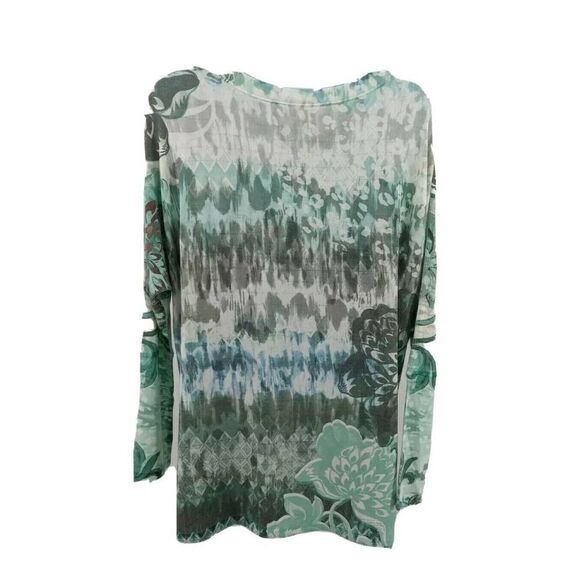 Soft Surroundings Shirt Top Tunic Flower Tie Dye - Picture 6 of 14